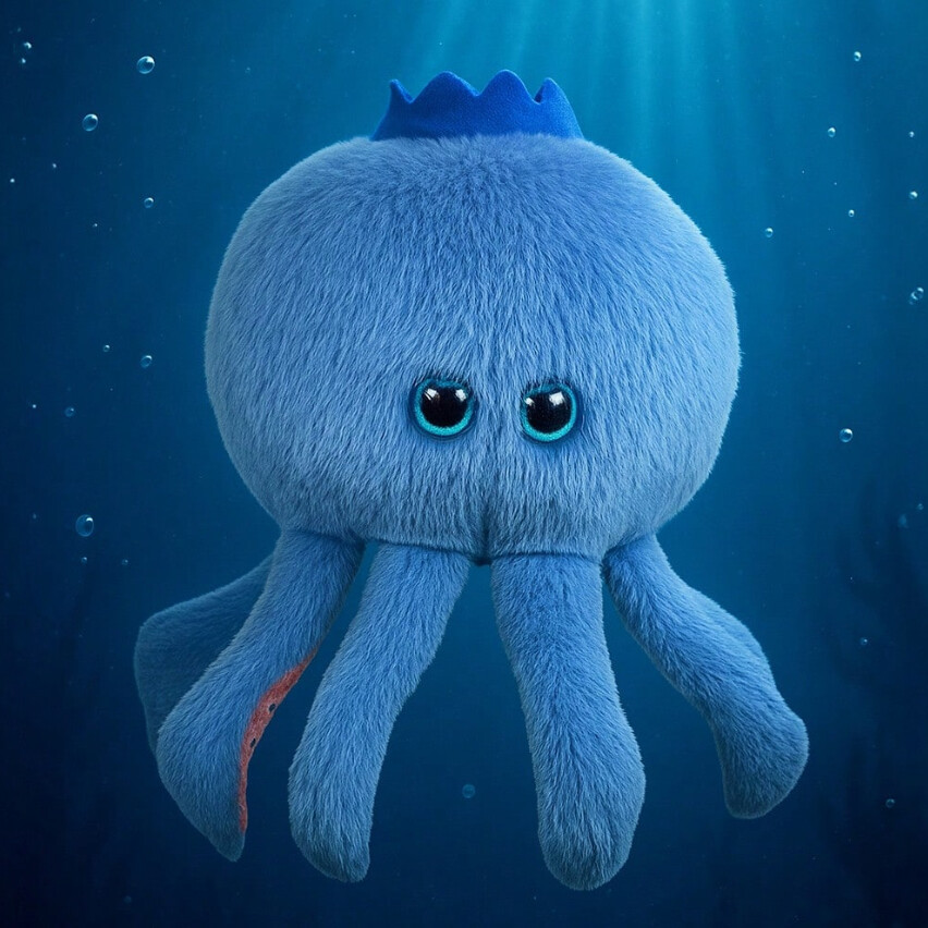 Plyšák Brainrot Blueberrinni Octopussini 25 cm - modrý