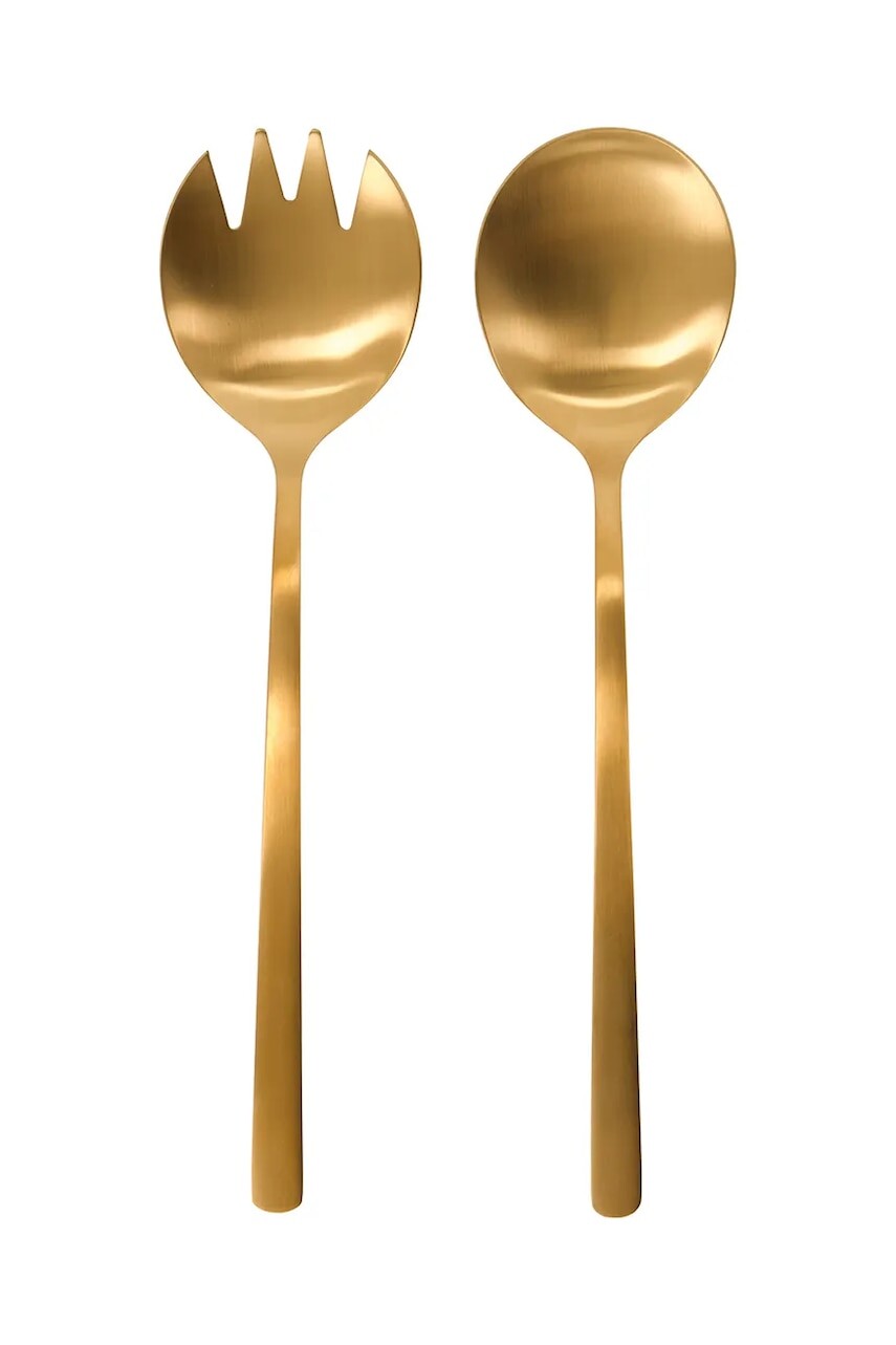 Šalátové lyžice House Doctor HDGolden 5,5 x 23 cm 2-pak zelená farba