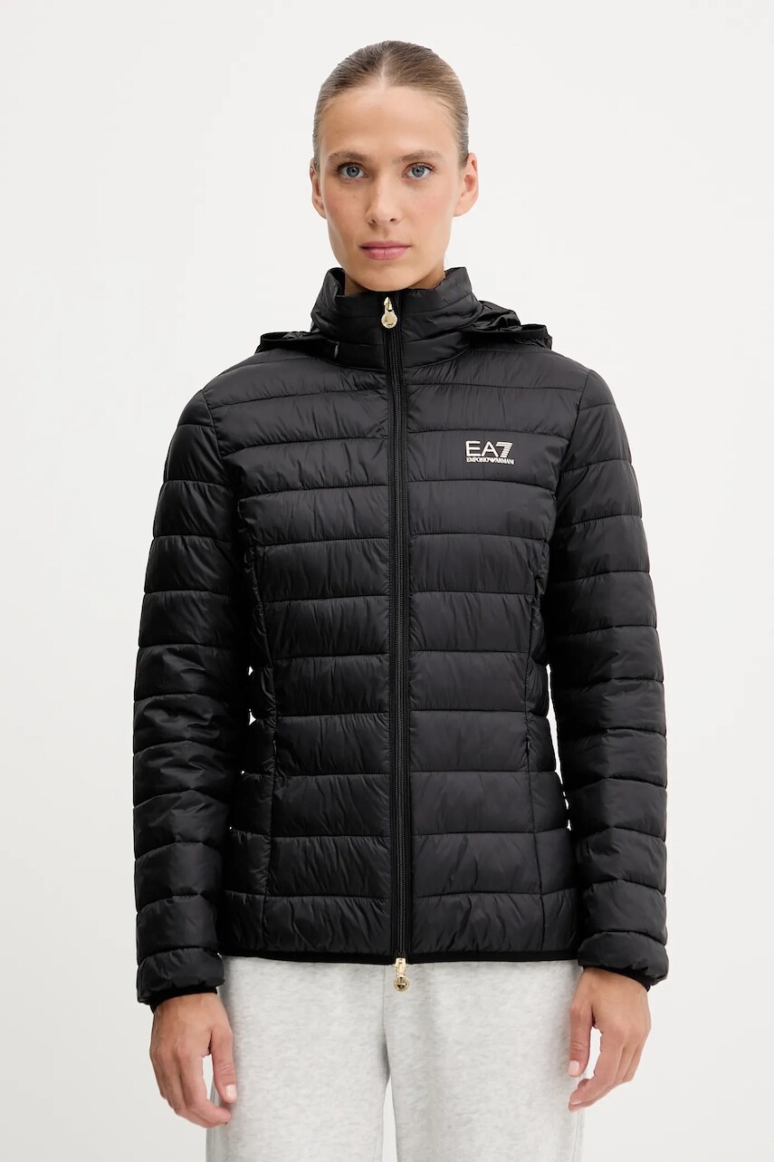 Bunda EA7 Emporio Armani čierna farba, prechodná, AF12477.7W000473