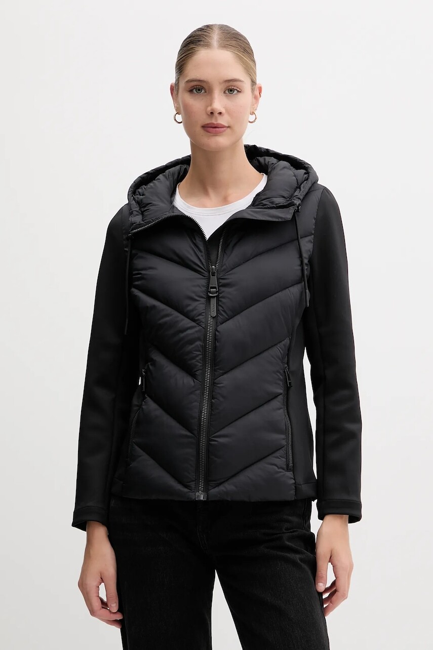 Bunda Dkny čierna farba, prechodná, DLEMPR06