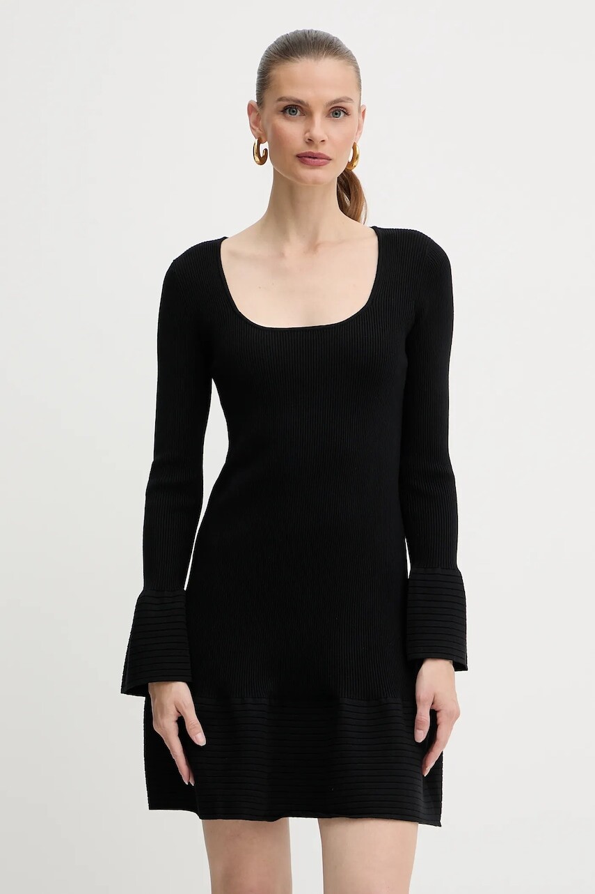 Šaty Twinset čierna farba, mini, áčkový strih, 252AP3191