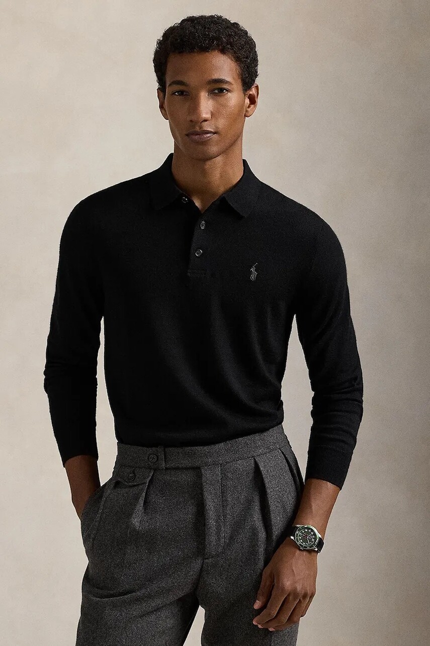 Sveter Polo Ralph Lauren čierna farba, 710941104