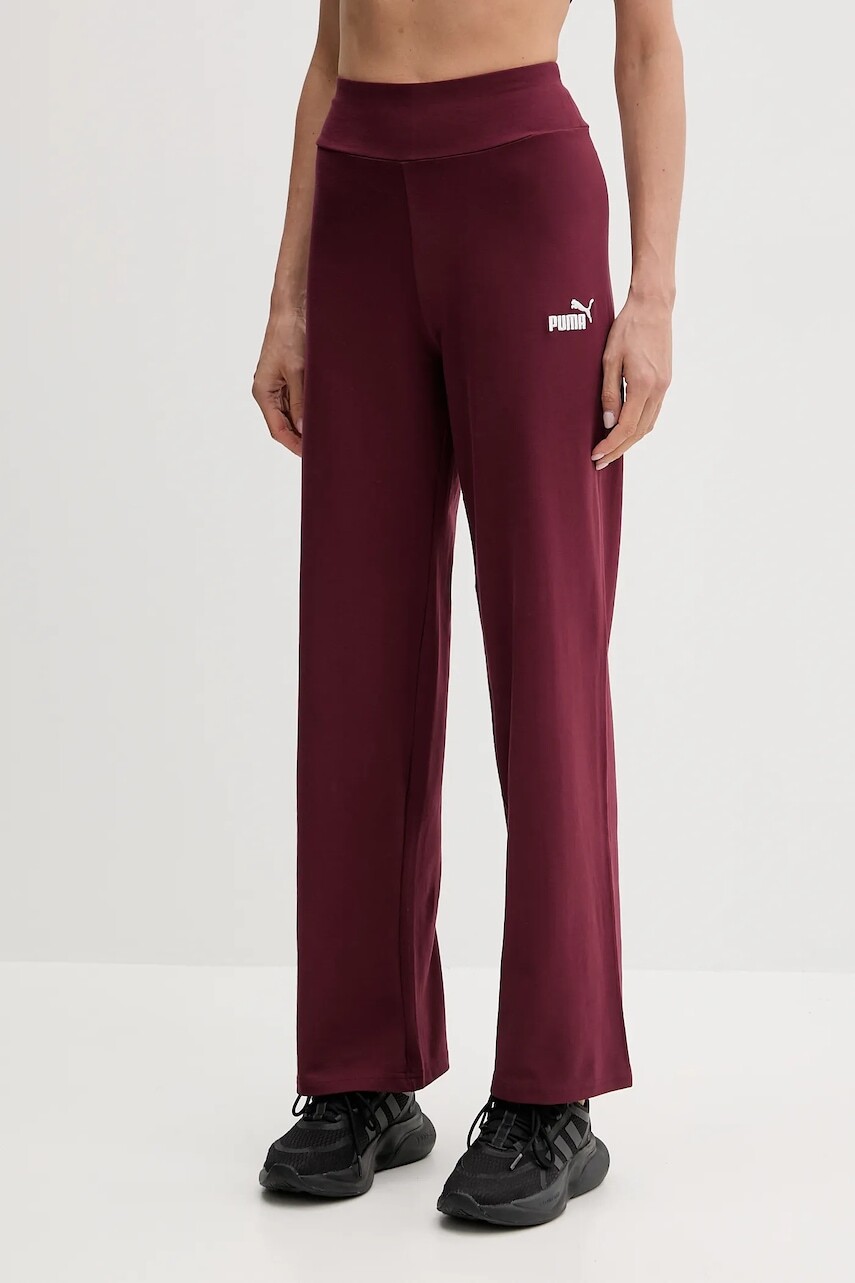 Tepláky Puma bordová farba, jednofarebné, 682429