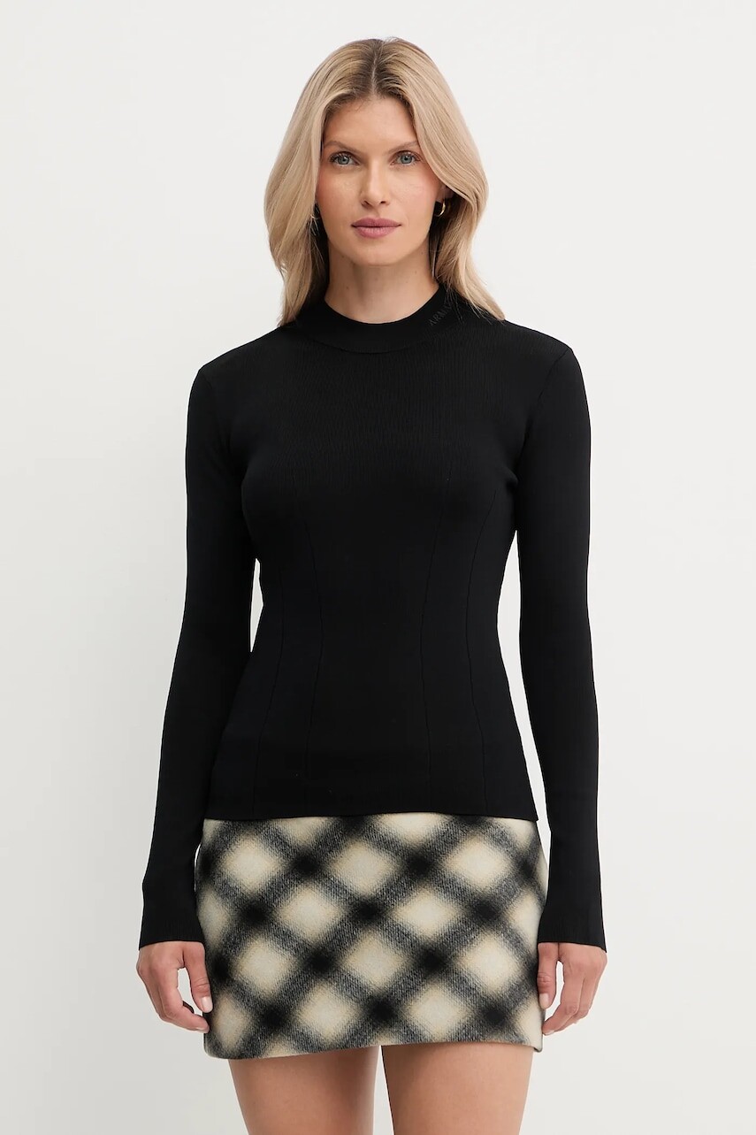 Sveter Armani Exchange čierna farba, ľahký, XW000763 AF10352