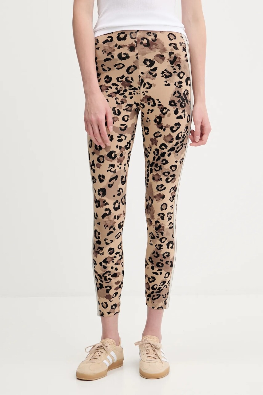 Legíny adidas Animal béžová farba, vzorované, JM1865