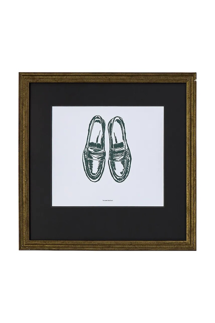 Nástenná dekorácia v ráme House Doctor HDShoe 40 x 40 cm zelená farba