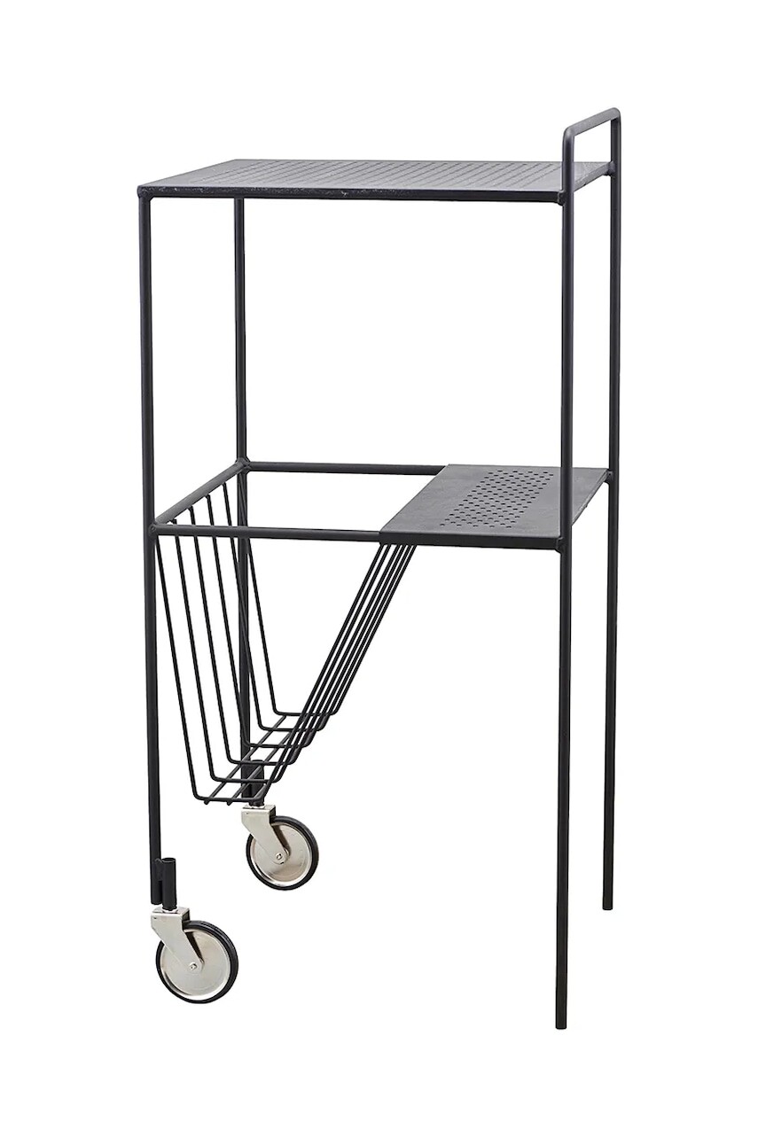 Stolík so stojanom na noviny House Doctor HDUse 35 x 75 cm čierna farba
