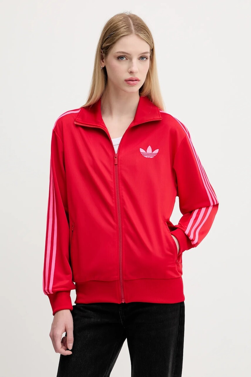 Mikina adidas Originals Firebird červená farba, s nášivkou, JW3665