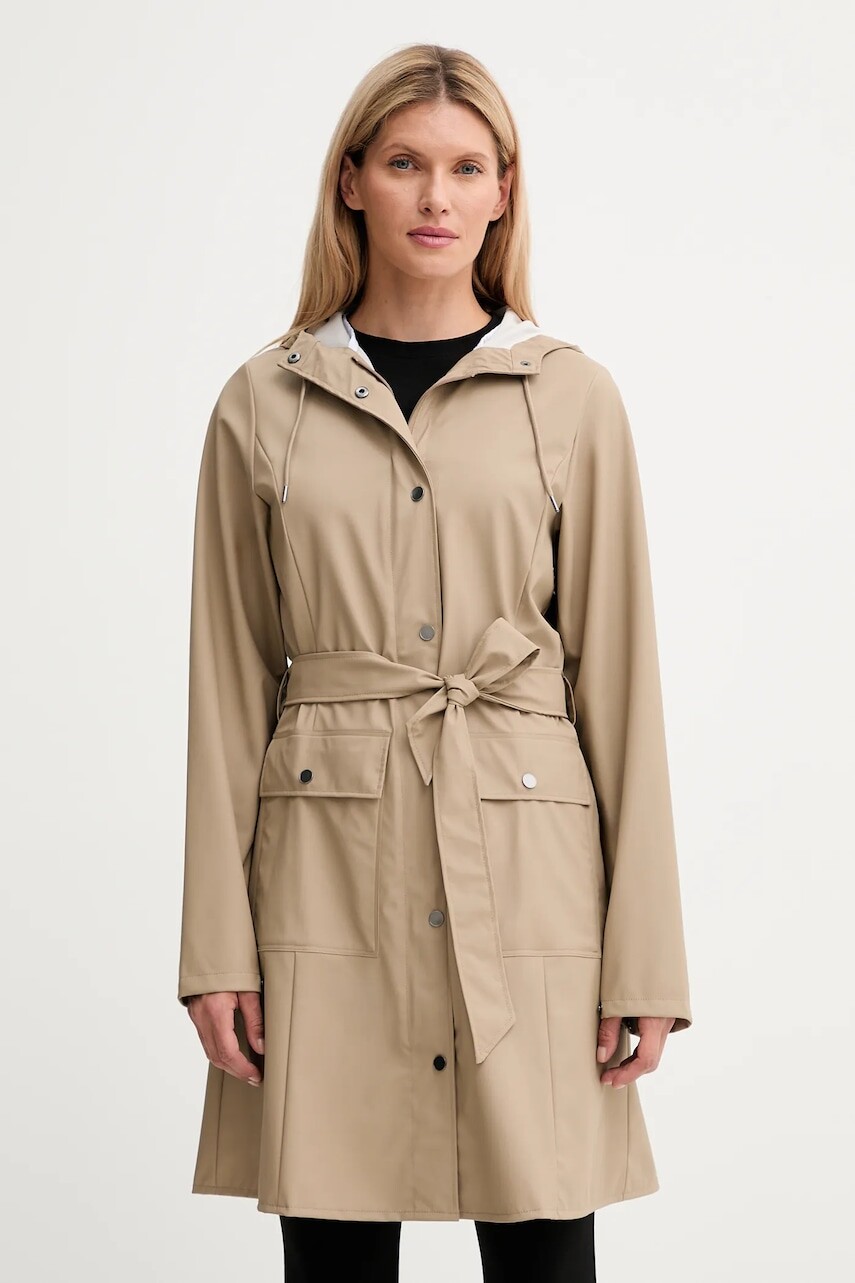 Bunda Rains 18130 Curve Long Jacket béžová farba, prechodná, 18130