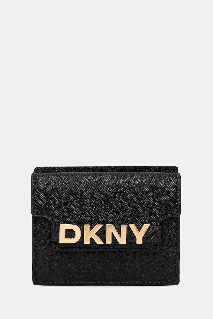 Kožená peňaženka Dkny čierna farba, R52ZKM22