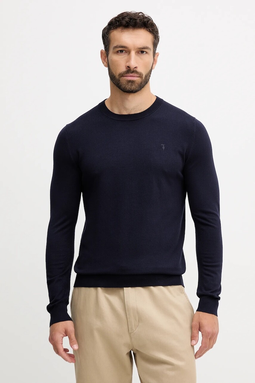 Sveter Trussardi tmavomodrá farba, ľahké, M0168000018N