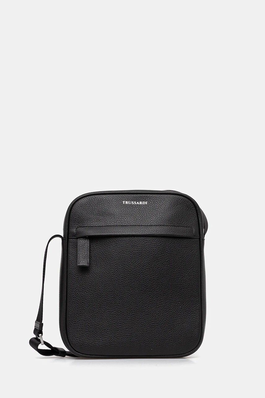 Kožená taška Trussardi čierna farba, Z590E005967N
