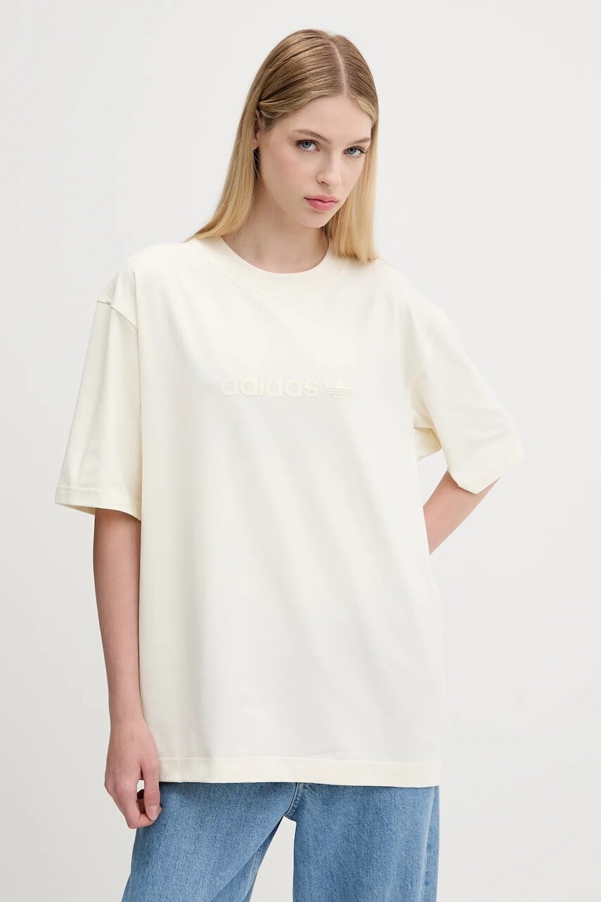 Tričko adidas Originals Essentials dámske, béžová farba, JW3539