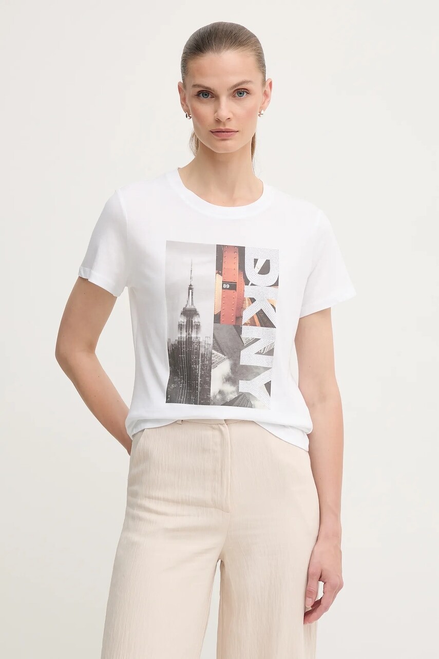 Tričko Dkny dámske, biela farba, DJ5T1547