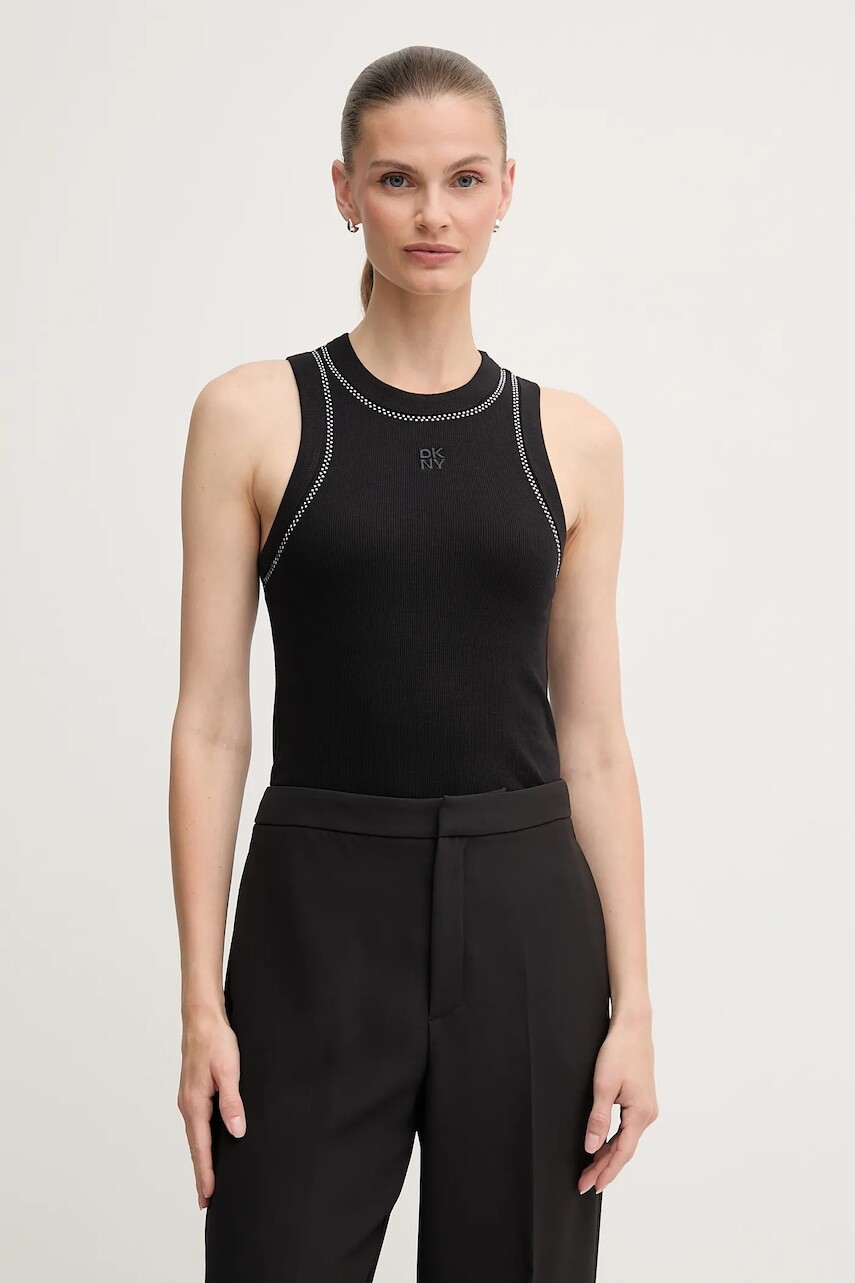 Top Dkny čierna farba, DJ5T1380