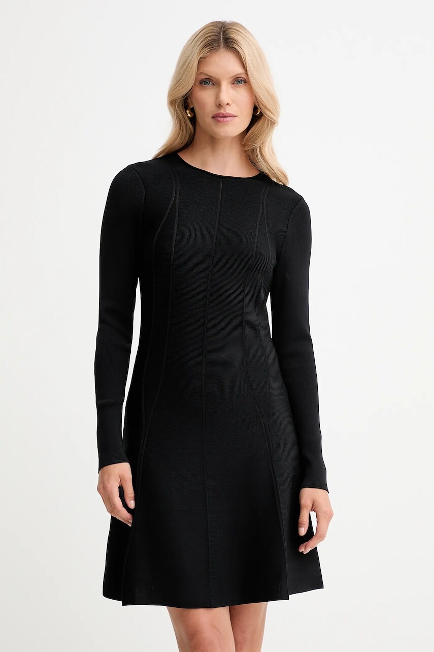 Šaty Twinset čierna farba, mini, áčkový strih, 252TP3640