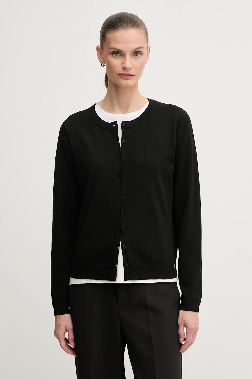 Kardigán Dkny čierna farba, ľahké, DJ5R0733