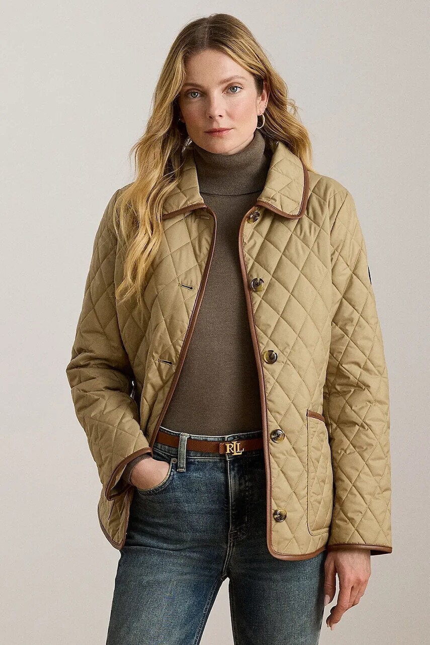 Bunda Lauren Ralph Lauren béžová farba, prechodná, 297979533