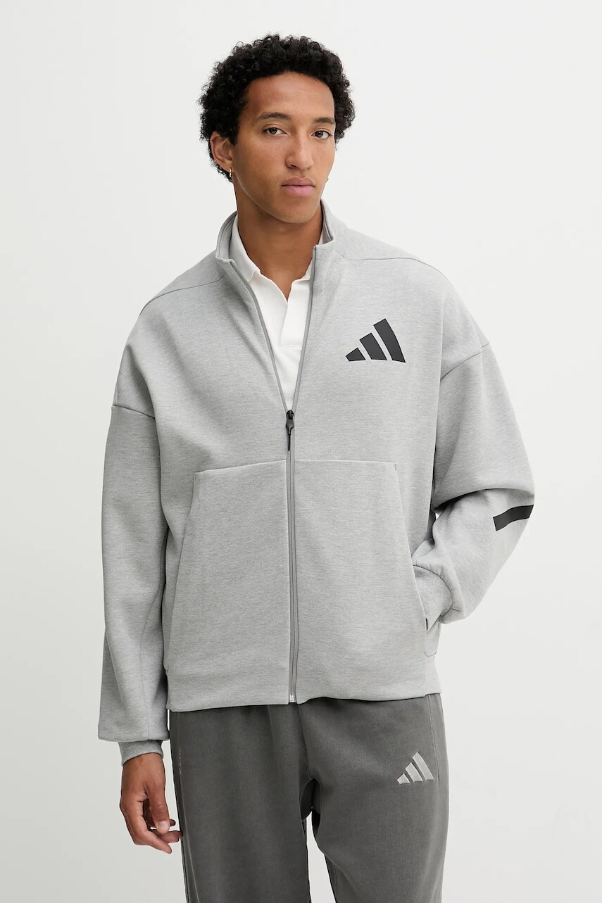 Mikina adidas x Z.N.E šedá farba, s potlačou, JX0638