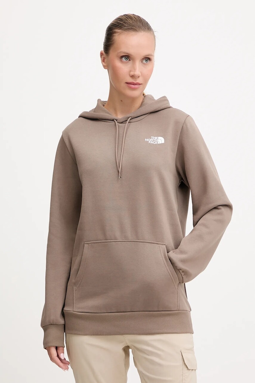 Mikina The North Face Simple Dome hnedá farba, s kapucňou, jednofarebná, NF0A89EYBOW1
