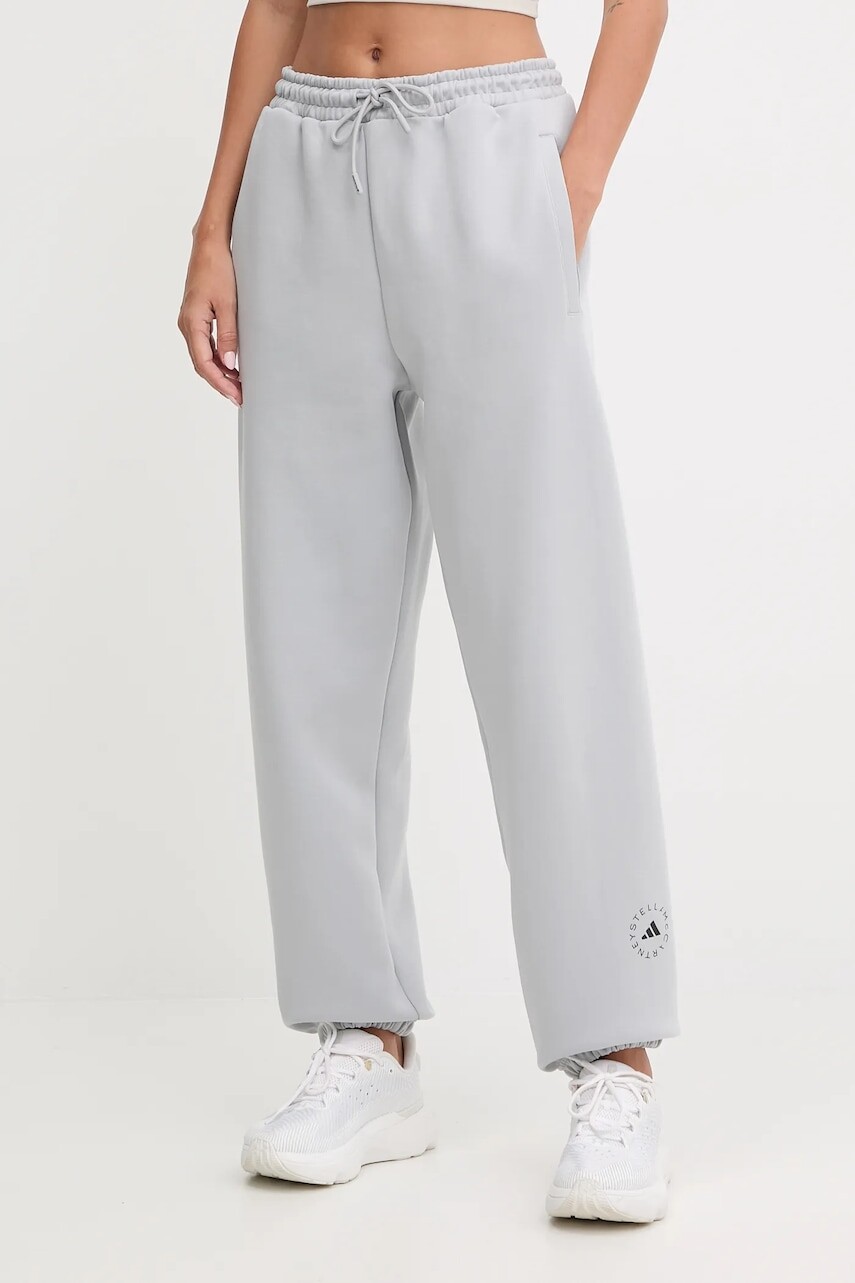 Tepláky adidas by Stella McCartney šedá farba, jednofarebné, JX6777