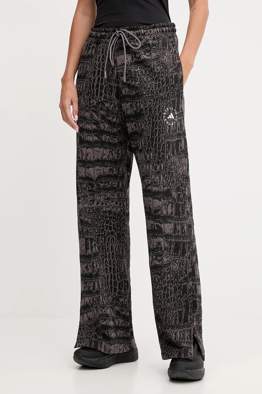 Tepláky adidas by Stella McCartney čierna farba, vzorované, JN2216