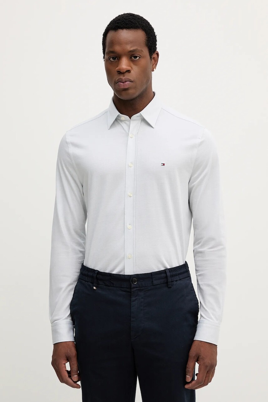 Bavlnená košeľa Tommy Hilfiger modrá farba, regular, s klasickým golierom, MW0MW39479