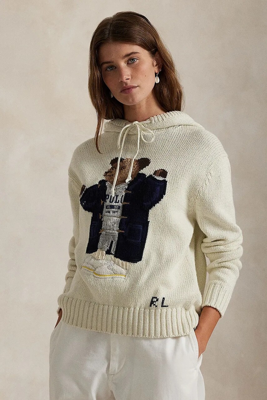 Sveter s prímesou ľanu Polo Ralph Lauren béžová farba, 211972802