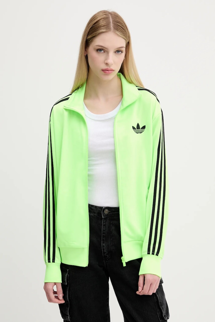 Mikina adidas Originals Firebird zelená farba, s nášivkou, JX7859