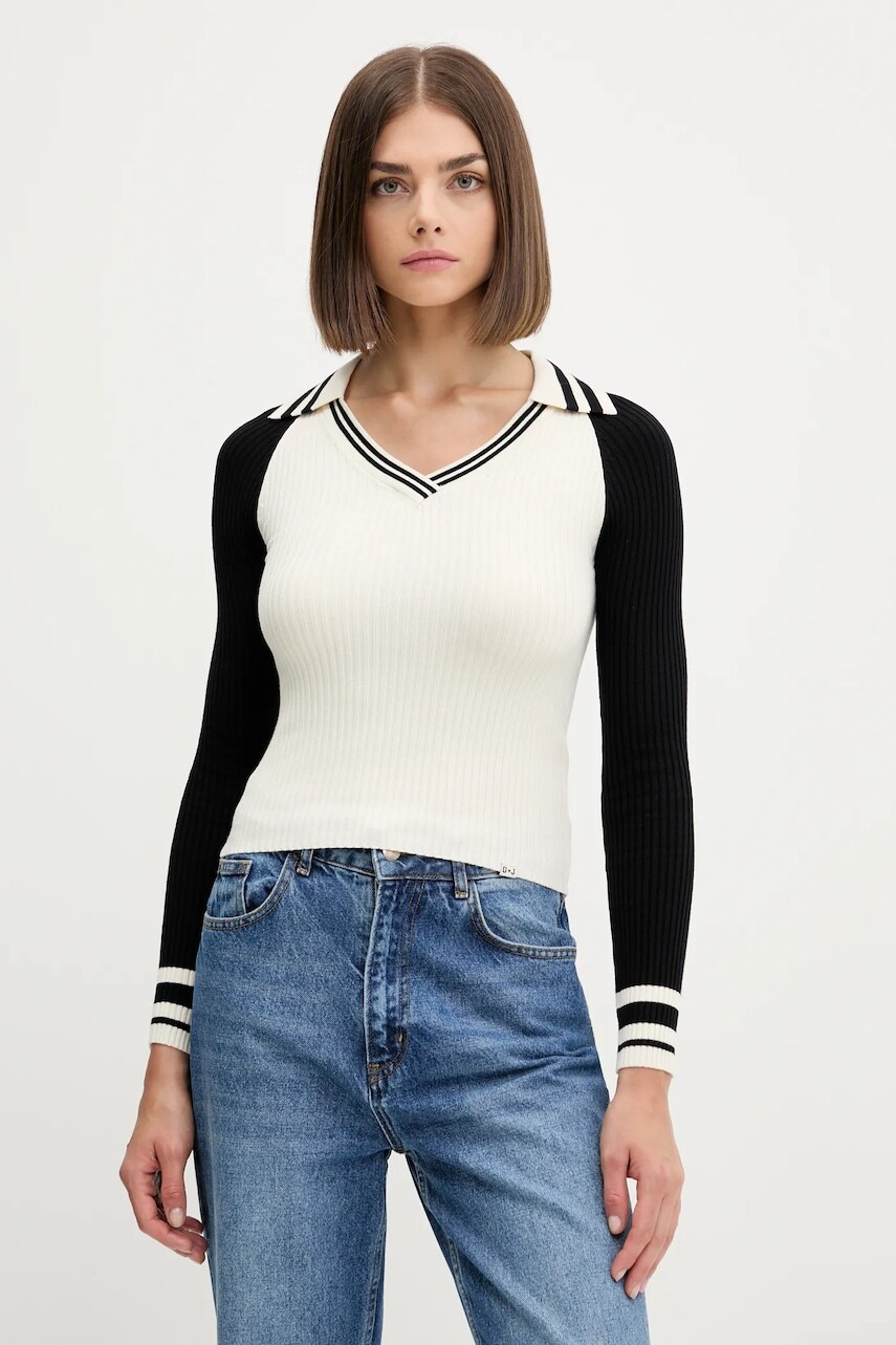 Sveter Guess Jeans béžová farba, ľahký, W5YR54 Z3P32