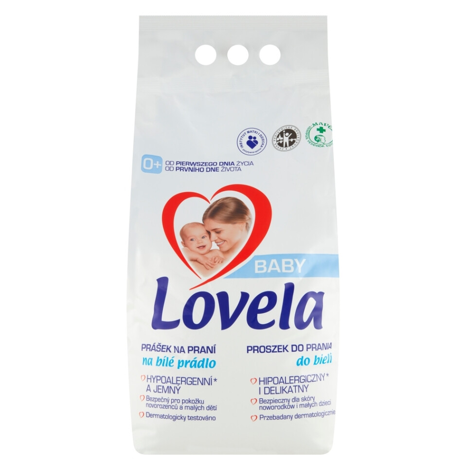 LOVELA Baby Prášok na pranie na bielu bielizeň 41 pranie 4,1 kg, poškodený obal