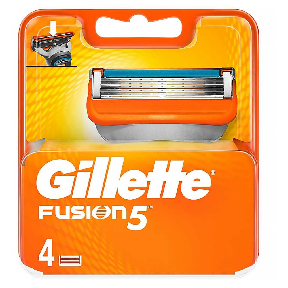 GILLETTE Fusion náhradné hlavice 4 kusy, poškodený obal