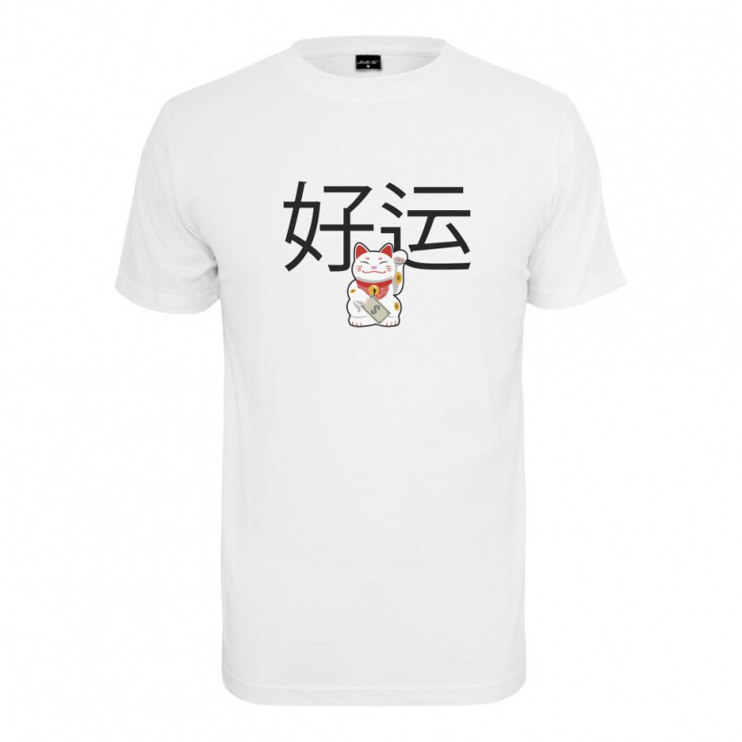 Tričko Mister Tee Waving Cat - biele, M