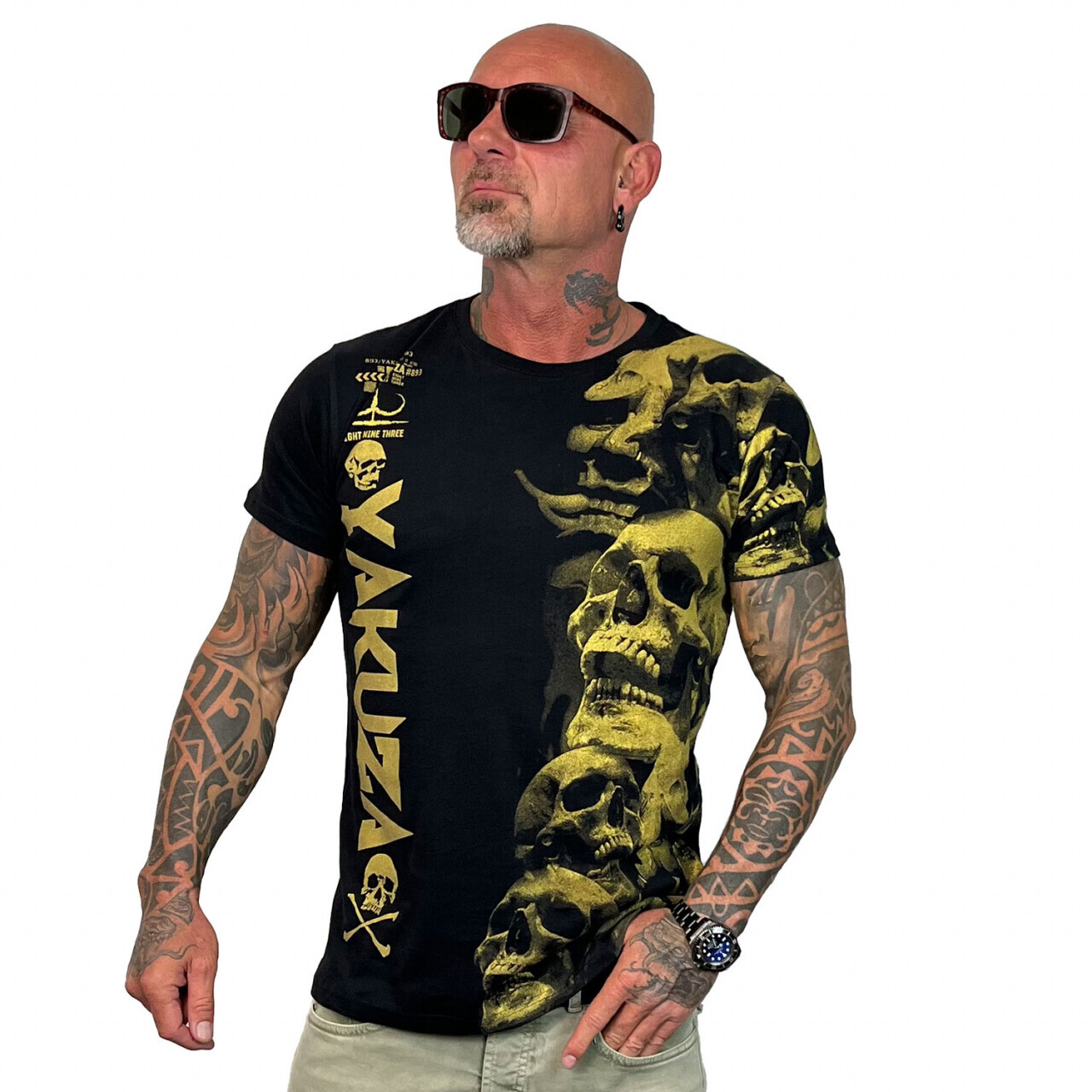 Tričko pánske Yakuza VIP Graveyard - čierne-žlté, 5XL