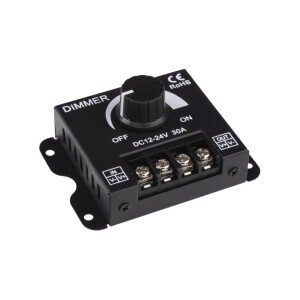 Nastaviteľný stmievač pre LED pásiky - 12/24V 30A