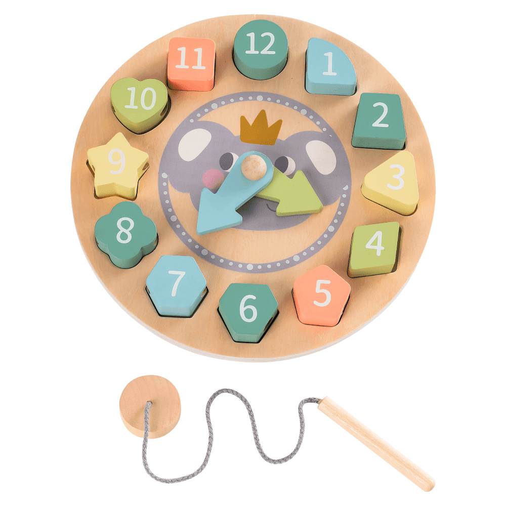 Montessori detské drevené edukačné hodiny, mix farieb, KATEL