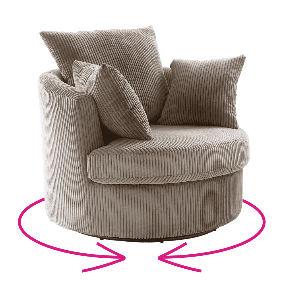 Relaxačné otočné kreslo, sivohnedá, SALTER