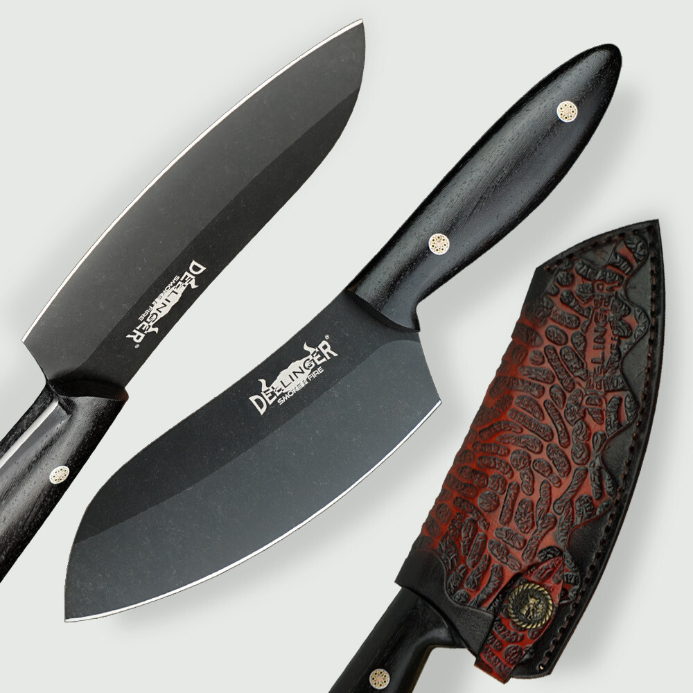 Nôž BBQ Dellinger D2 Sand Wenge 165 mm - čierny