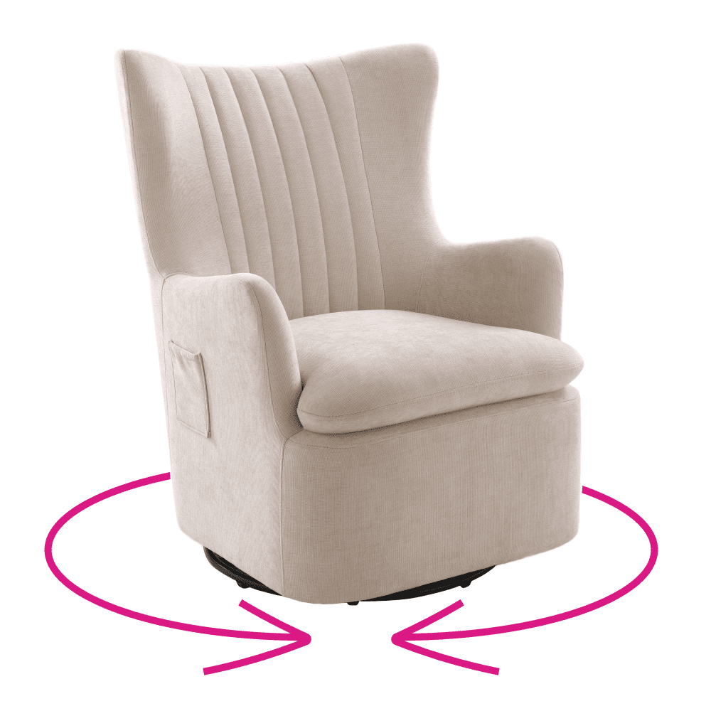 Relaxačné otočné kreslo, sivobéžová, MAREN