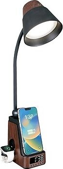 IMMAX IDEAL LED s QI nabíjaním CCT, tmavé drevo/čierna