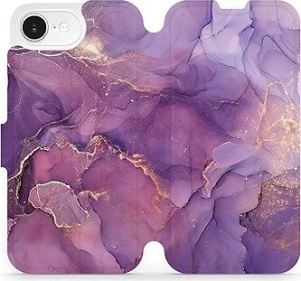 Mobiwear flip knižkové pre Apple iPhone 16e - Fialový mramor