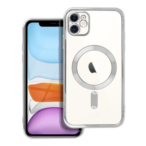 Puzdro Magsafe Shine iPhone 11 - strieborné
