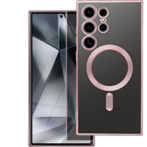 Puzdro Magsafe Shine Samsung Galaxy A54 - ružovo-zlaté