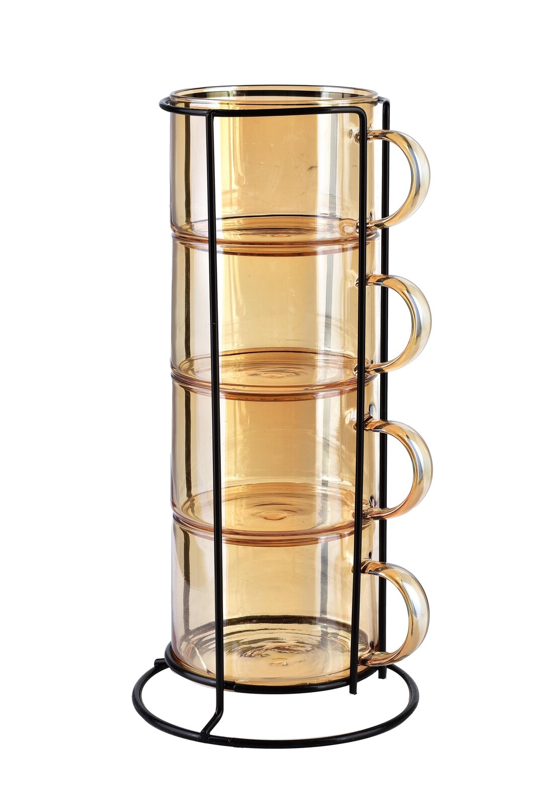 Sada 4 ks skleněných hrnků PETER HONEY 350 ml žlutá