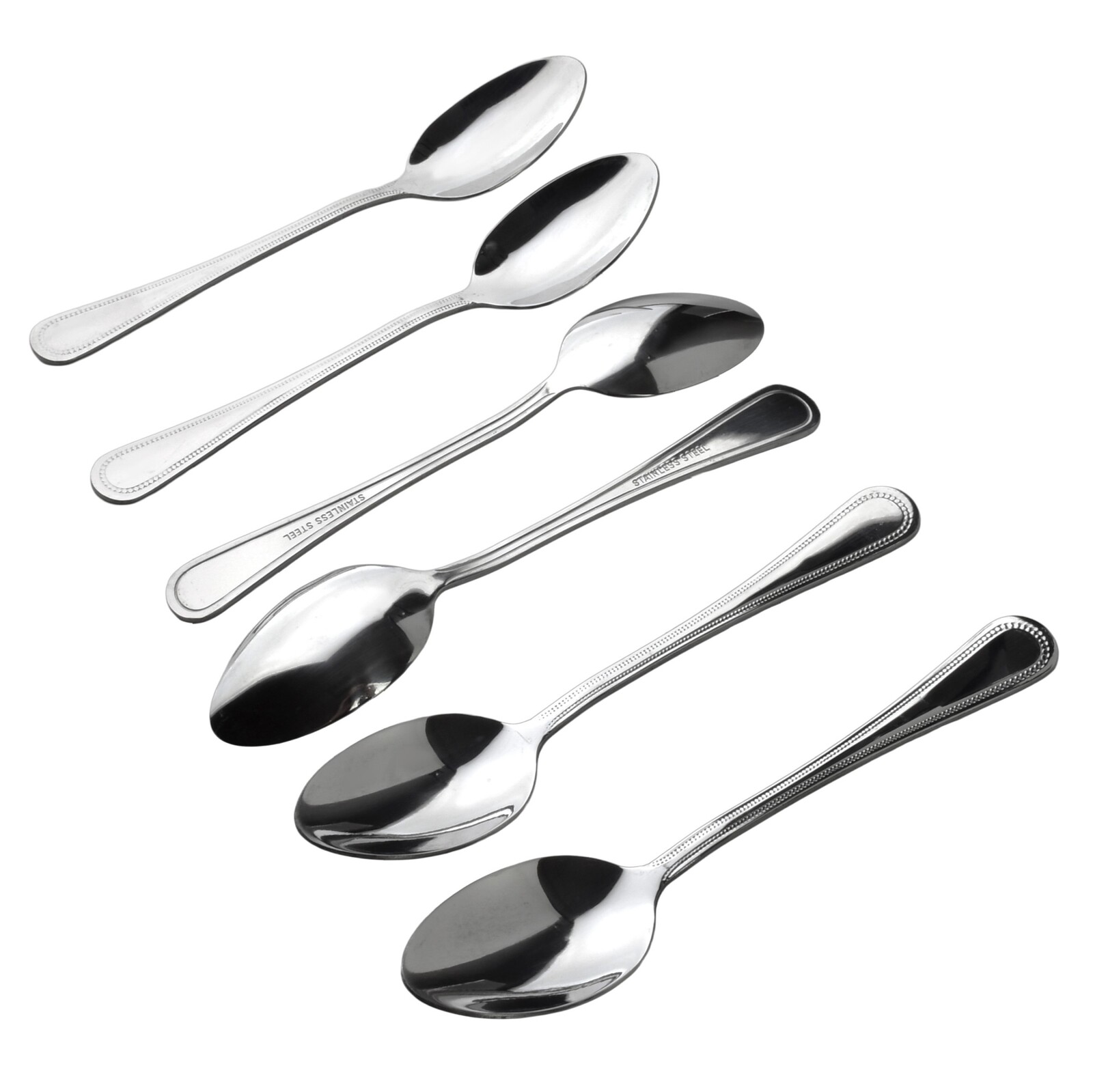 Sada 6 ks polévkových lžic CHAMILE 19 cm stříbrná