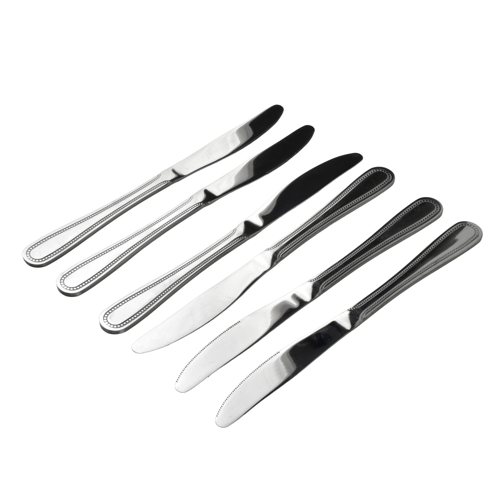 Sada 6 ks příborových nožů CHAMILE 22 cm stříbrná