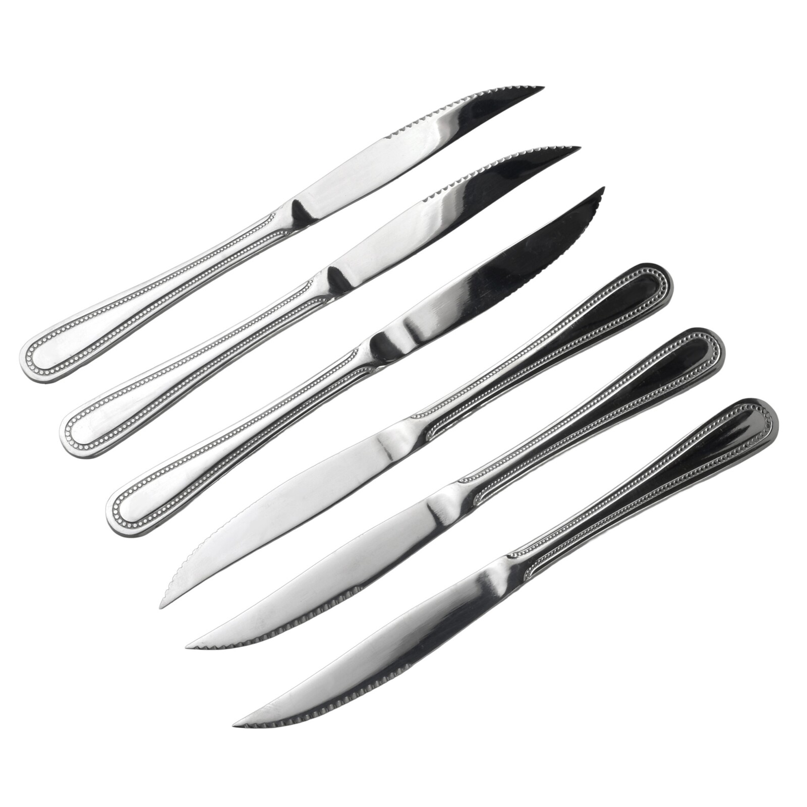 Sada 6 ks steakových nožů CHAMILE 23 cm stříbrná