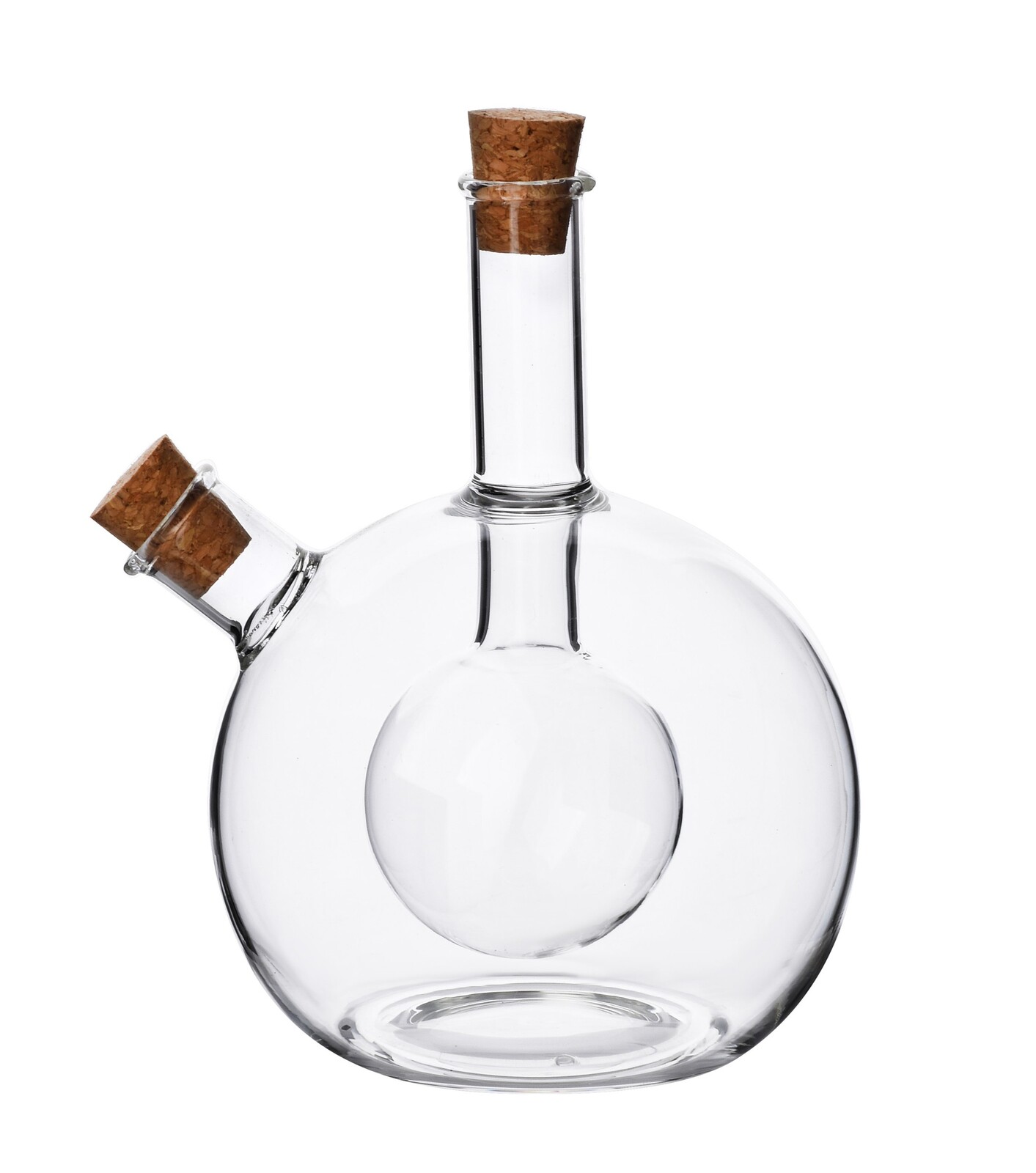 Skleněná láhev 2v1 PETER na olej 400 ml a ocet 50 ml čirá