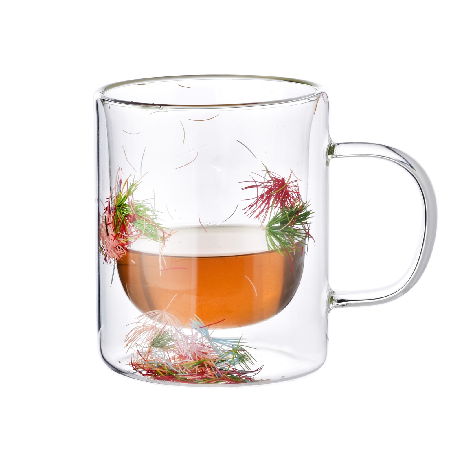 Skleněný hrnek PETER FLOWER 400 ml čirý/vícebarevný