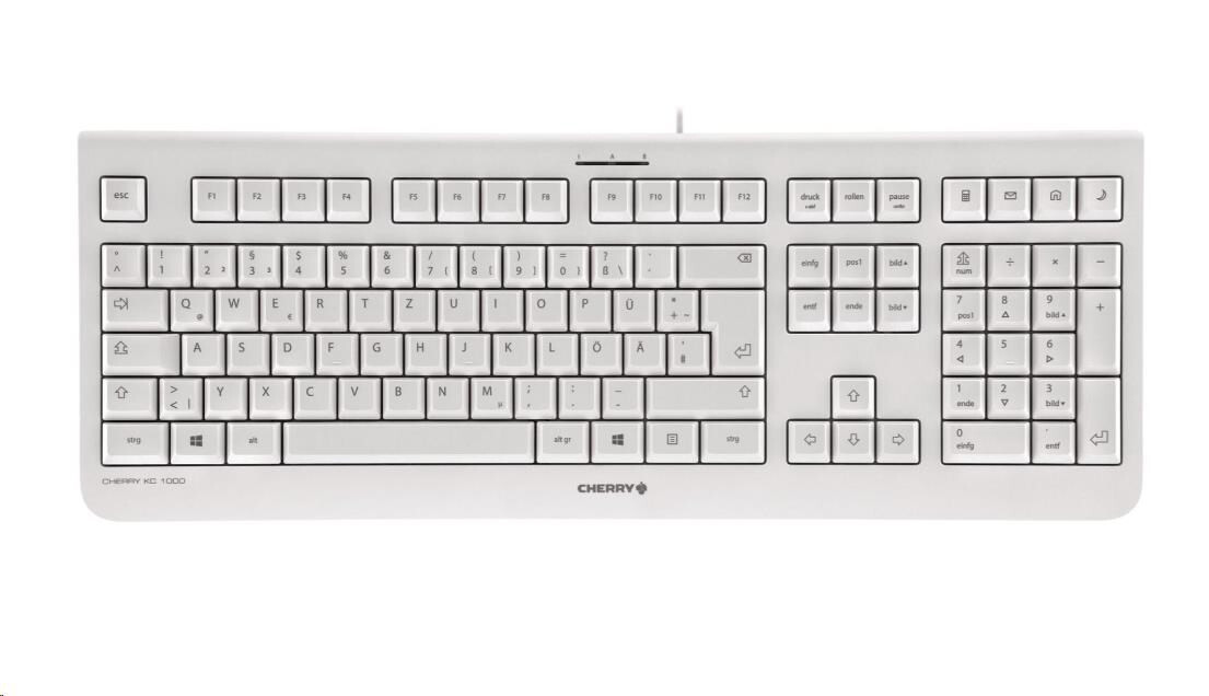 CHERRY klávesnica KC 1000, USB, EU, svetlo šedá
